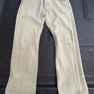 Vintage Levi's 501 Jeans Mens Beige Cream Denim Button Fly (Fits 36x33)